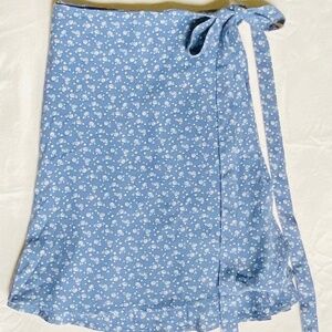 Brandy Melville Blue Wrap Skirt One Size